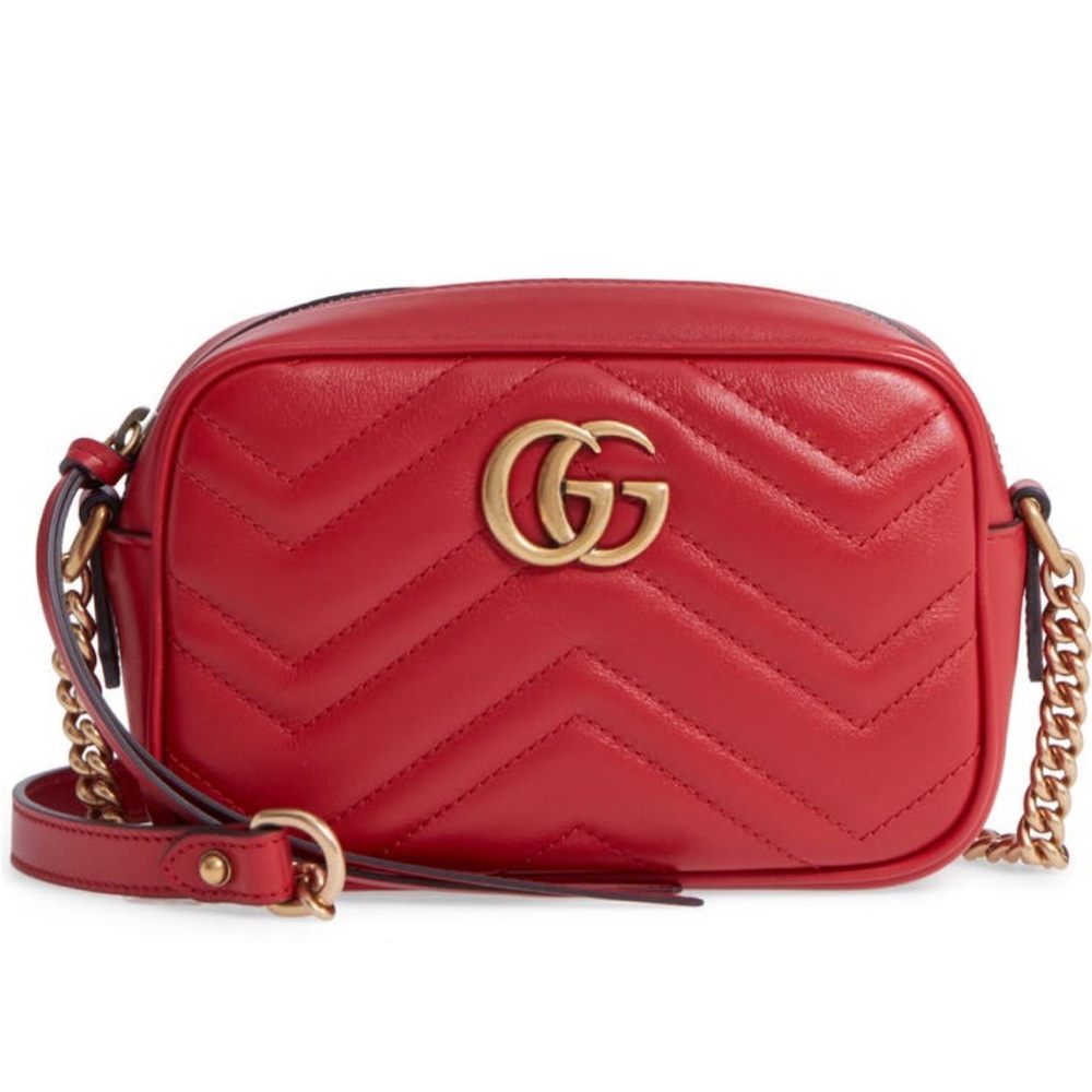 Gucci Marmont camera bag red